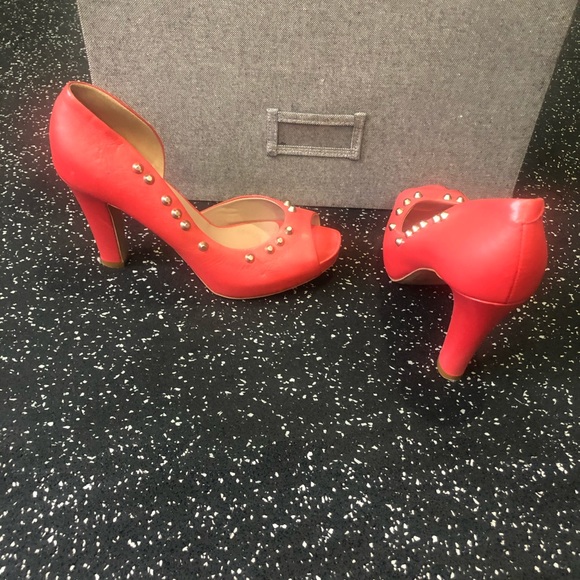 Janet and Janet coral studded peep toe heels - Picture 3 of 3